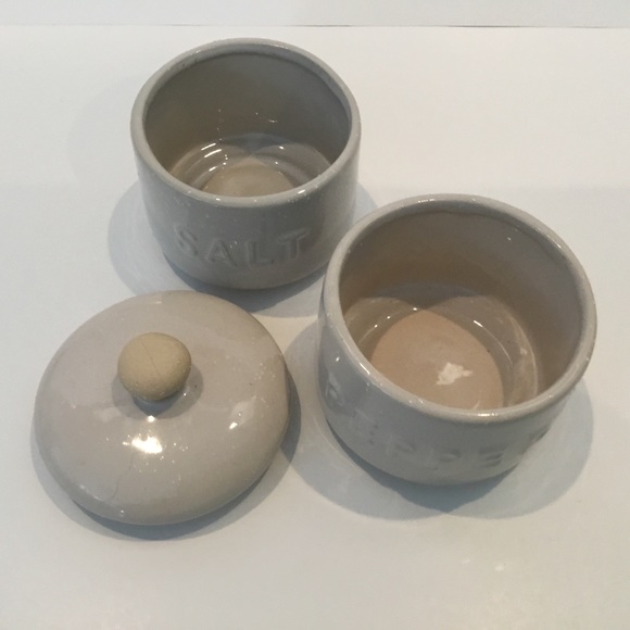 Creative Co Op  Salt and Pepper Pots Stacking Stoneware - Picture 7 of 7